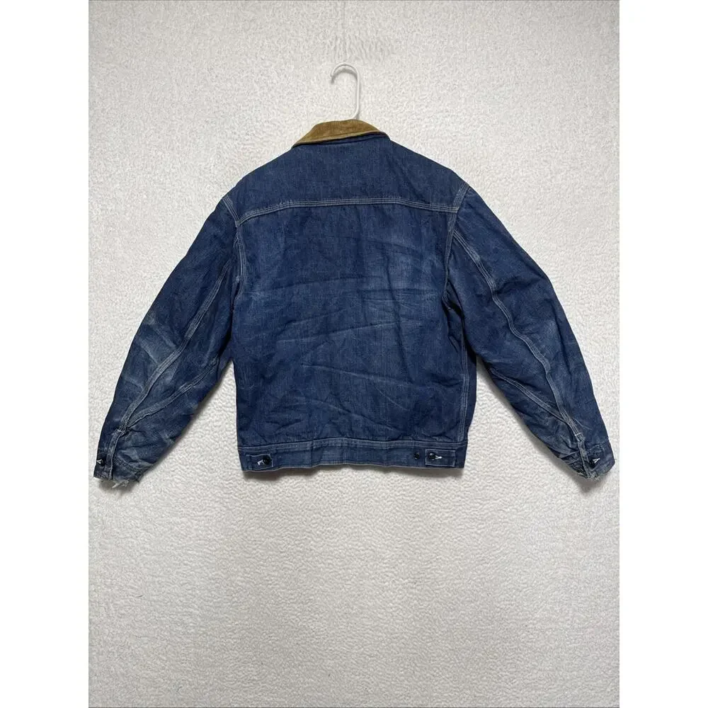 ViTG 70s Lee Men's Model 91-B Sanporized Full Zip Quilted Lined Denim Jacket Lg.